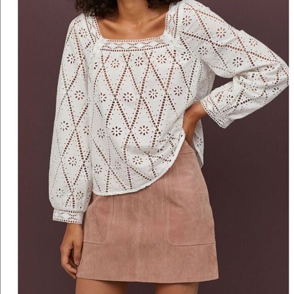 NEW H&M real suede mini skirt Size‎ 10 dusky pink - Picture 2 of 10